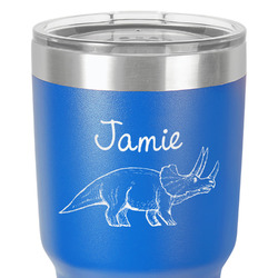 Dinosaurs 30 oz Stainless Steel Tumbler - Royal Blue - Single-Sided (Personalized)