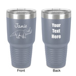 Dinosaurs 30 oz Stainless Steel Tumbler - Grey - Double-Sided (Personalized)