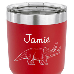 Dinosaurs 30 oz Stainless Steel Tumbler - Red - Double Sided (Personalized)