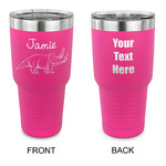 Dinosaurs 30 oz Stainless Steel Tumbler - Pink - Double Sided (Personalized)