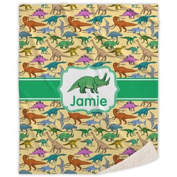 Dinosaurs Sherpa Throw Blanket - 50"x60" (Personalized)