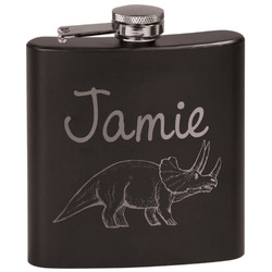 Dinosaurs Black Flask Set (Personalized)