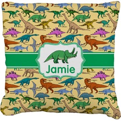 Dinosaurs Faux-Linen Throw Pillow 16" (Personalized)