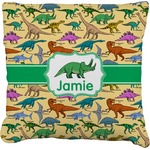 Dinosaurs Faux-Linen Throw Pillow 18" (Personalized)