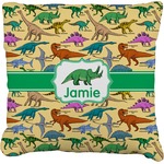 Dinosaurs Faux-Linen Throw Pillow 20" (Personalized)