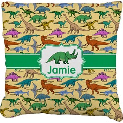 Dinosaurs Faux-Linen Throw Pillow 26" (Personalized)