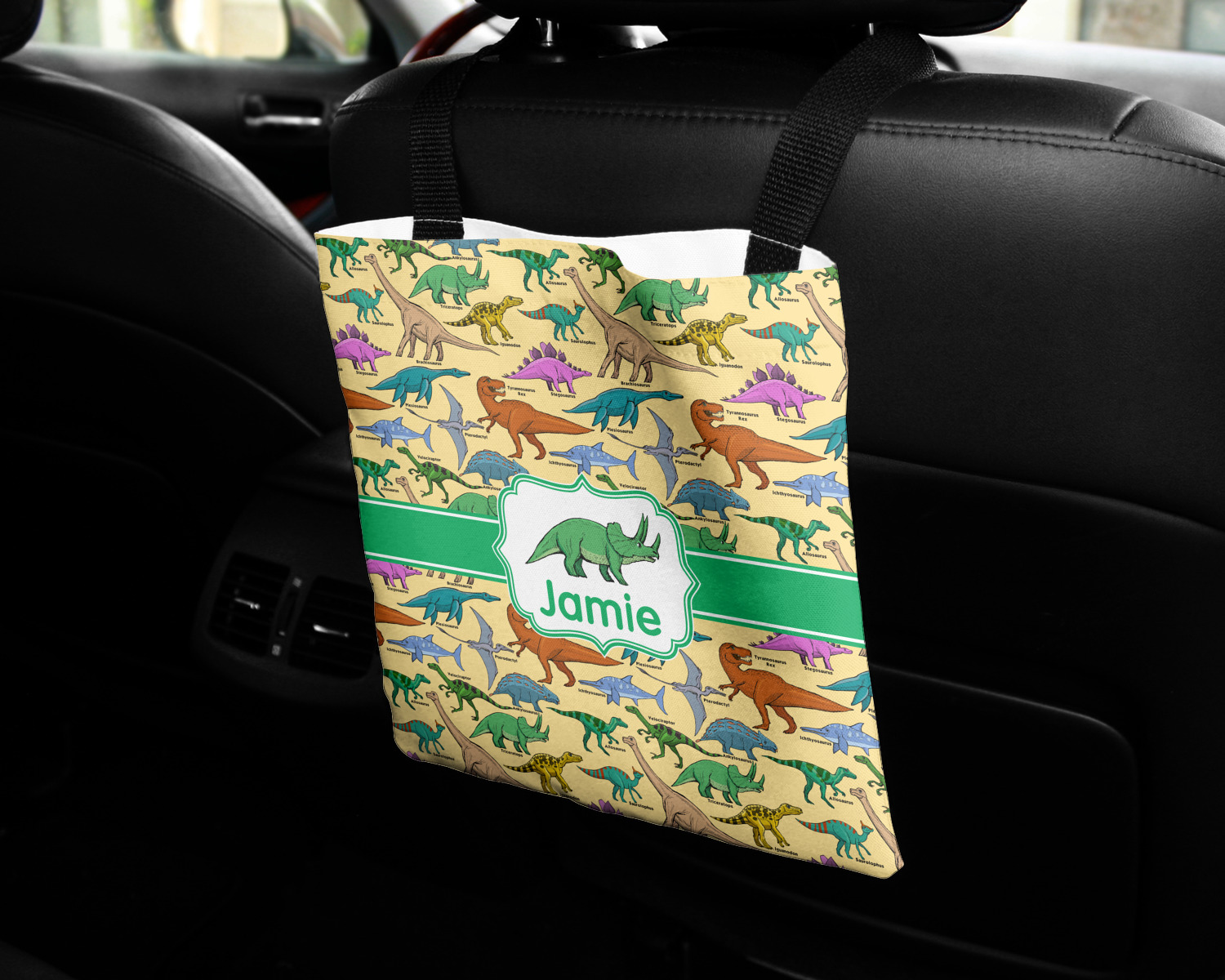 Custom Dinosaurs Auto Back Seat Organizer Bag Personalized Youcustomizeit