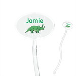 Dinosaurs 7" Oval Plastic Stir Sticks - Clear (Personalized)