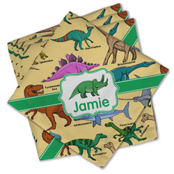 Dinosaurs Cloth Cocktail Napkins - Set of 4 w/ Name or Text