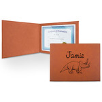 Dinosaurs Leatherette Certificate Holder - Front (Personalized)