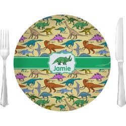 Dinosaurs Glass Lunch / Dinner Plate 10" (Personalized)