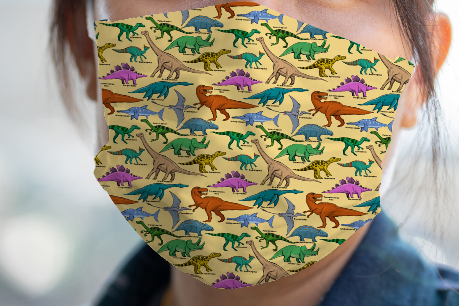 Dinosaurs Face Mask Cover (Personalized) - YouCustomizeIt