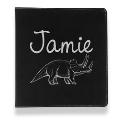 Dinosaurs Leather Binder - 1" - Black (Personalized)