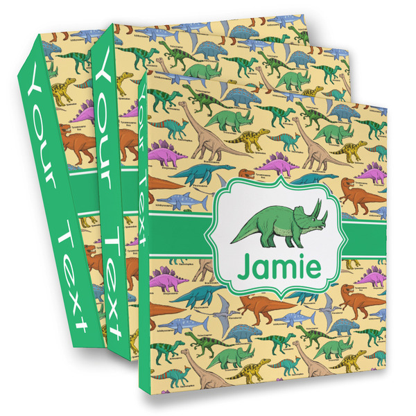 Custom Dinosaurs 3 Ring Binder - Full Wrap (Personalized)