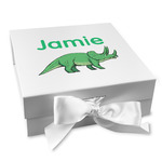 Dinosaurs Gift Box with Magnetic Lid - White (Personalized)