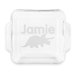 Dinosaurs Glass Cake Dish - 8in x 8in (Personalized)