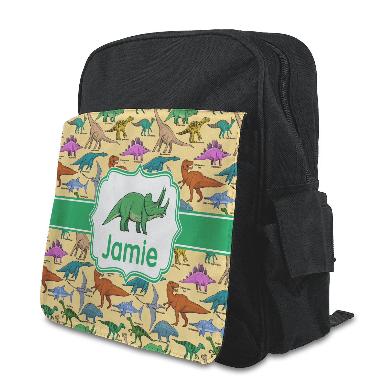 Dinosaur Party Personalized Medium Kids School Backpack with Side
