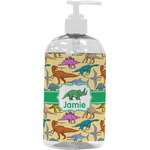 Dinosaurs Plastic Soap / Lotion Dispenser (16 oz - Large - White) (Personalized)