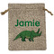 Dinosaurs Medium Burlap Gift Bag - Front