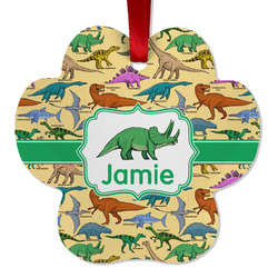 Dinosaurs Metal Paw Ornament - Double Sided w/ Name or Text