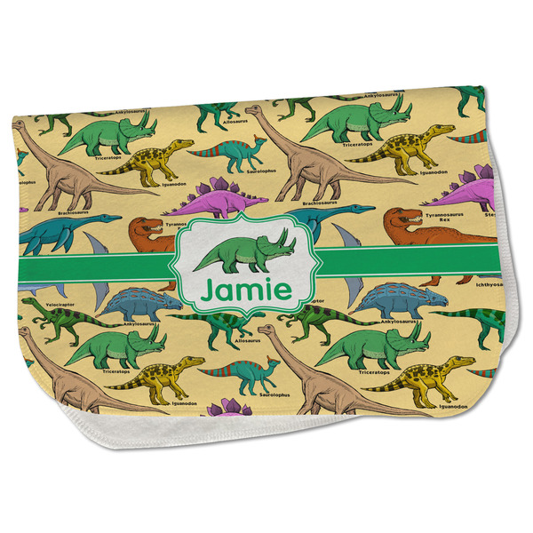 Custom Dinosaurs Burp Cloth - Fleece w/ Name or Text