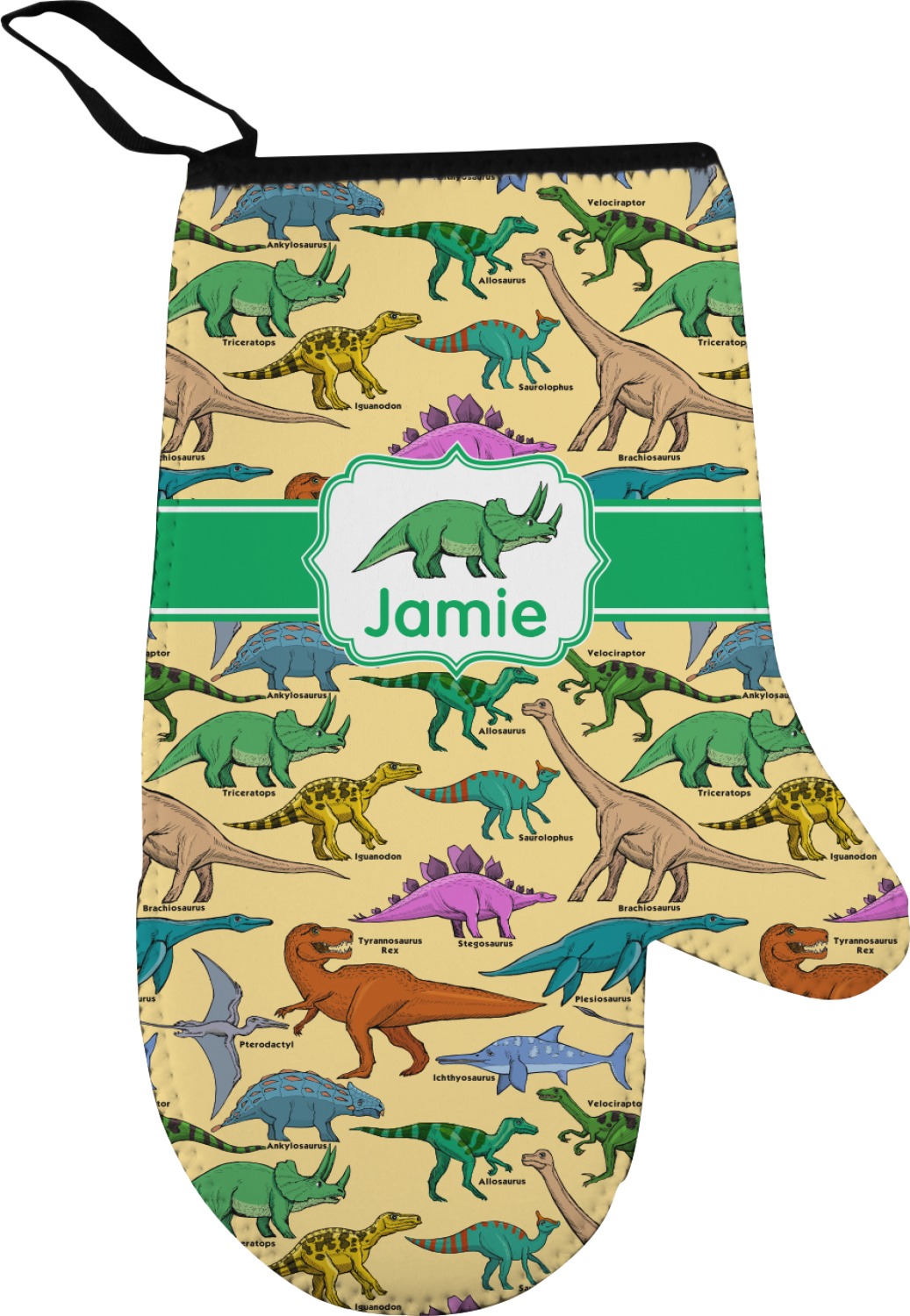 dinosaur oven mitt