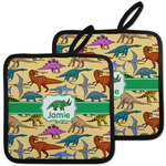 Dinosaurs Pot Holders - Set of 2 w/ Name or Text