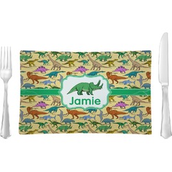 Dinosaurs Glass Rectangular Lunch / Dinner Plate (Personalized)