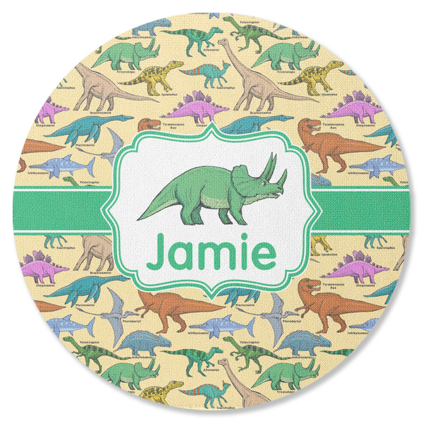 Custom Dinosaurs Round Rubber Backed Coaster (Personalized)