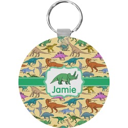 Dinosaurs Round Plastic Keychain (Personalized)