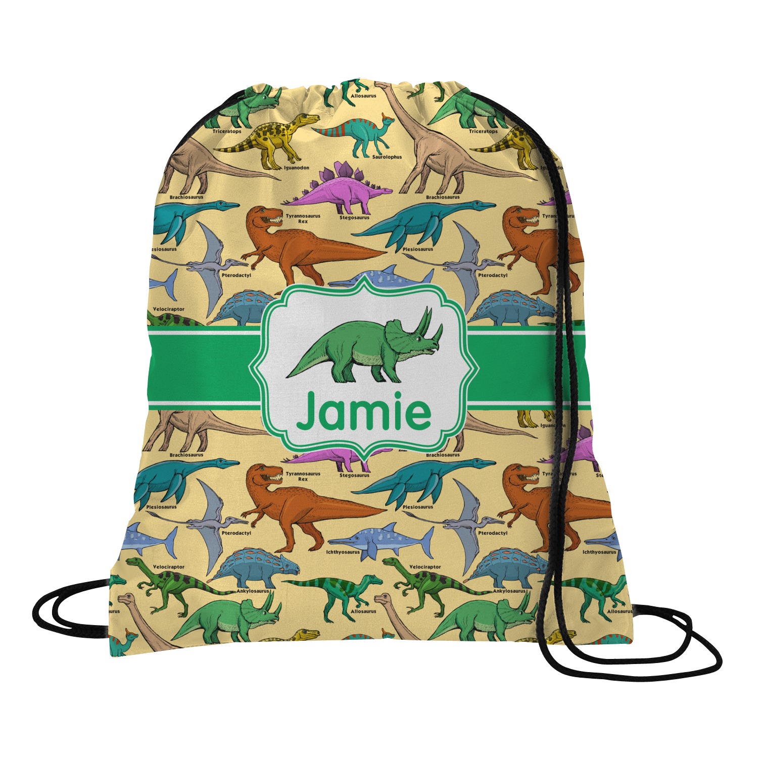 dinosaur drawstring backpack