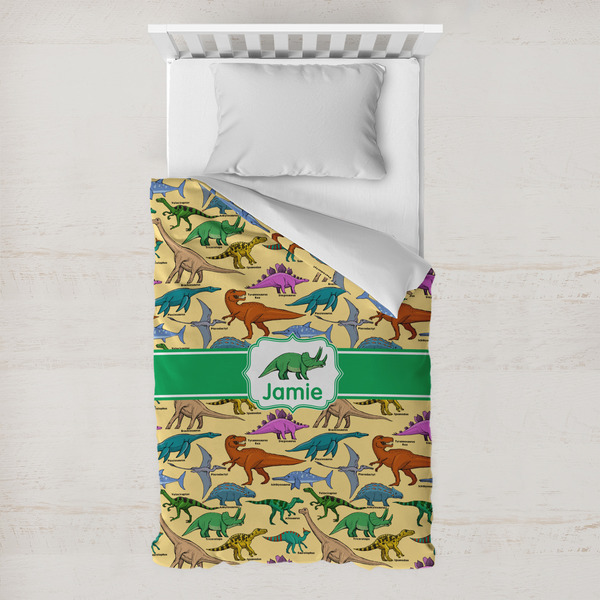 Custom Dinosaurs Toddler Duvet Cover w/ Name or Text