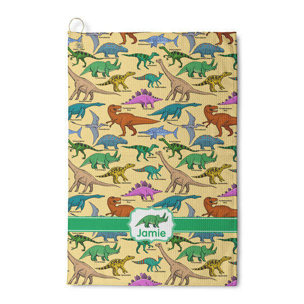 Custom Dinosaurs Waffle Weave Golf Towel (Personalized)