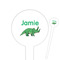 Dinosaurs White Plastic 6" Food Pick - Round - Closeup