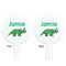 Dinosaurs White Plastic 7" Stir Stick - Double Sided - Round - Front & Back