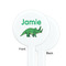 Dinosaurs White Plastic 7" Stir Stick - Single Sided - Round - Front & Back