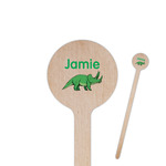 Dinosaurs 7.5" Round Wooden Stir Sticks - Single Sided (Personalized)