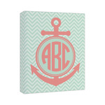 Chevron & Anchor Canvas Print (Personalized)