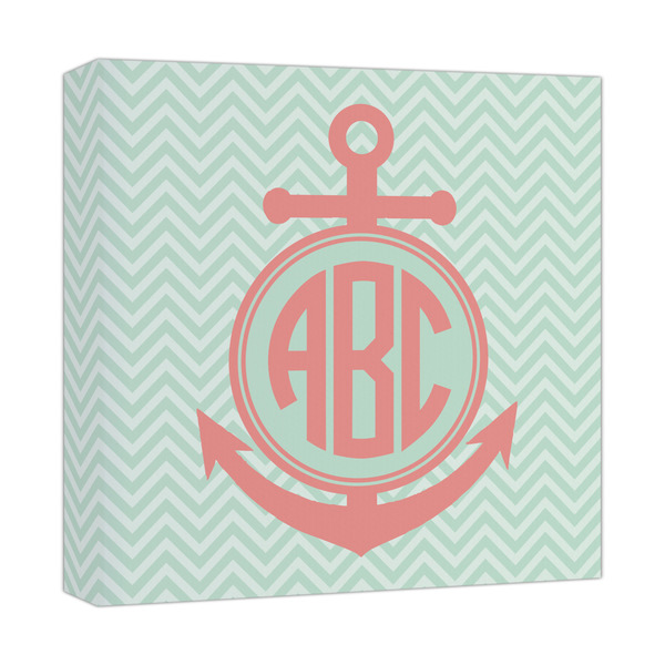 Custom Chevron & Anchor Canvas Print - 12x12 (Personalized)