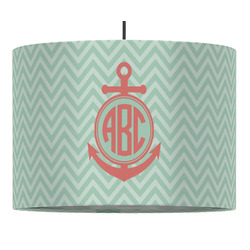 Chevron & Anchor 16" Drum Pendant Lamp - Fabric (Personalized)