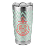 Chevron & Anchor 20oz Stainless Steel Double Wall Tumbler - Full Print (Personalized)