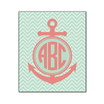 Chevron & Anchor Wood Print - 20x24 (Personalized)