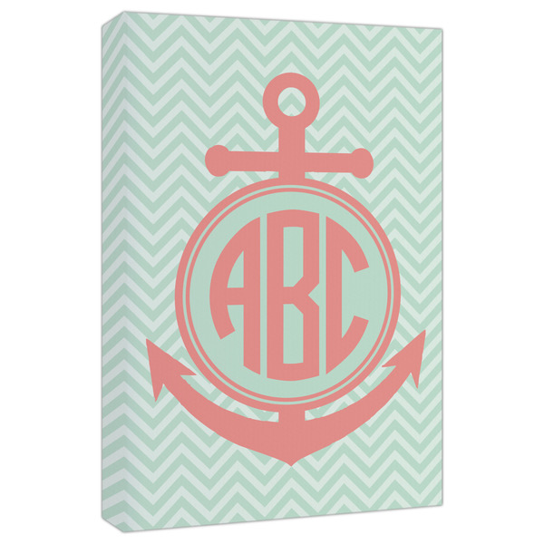 Custom Chevron & Anchor Canvas Print - 20x30 (Personalized)