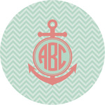 Chevron & Anchor Multipurpose Round Labels - Custom Sized (Personalized)