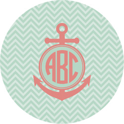 Chevron & Anchor Multipurpose Round Labels - Custom Sized (Personalized)