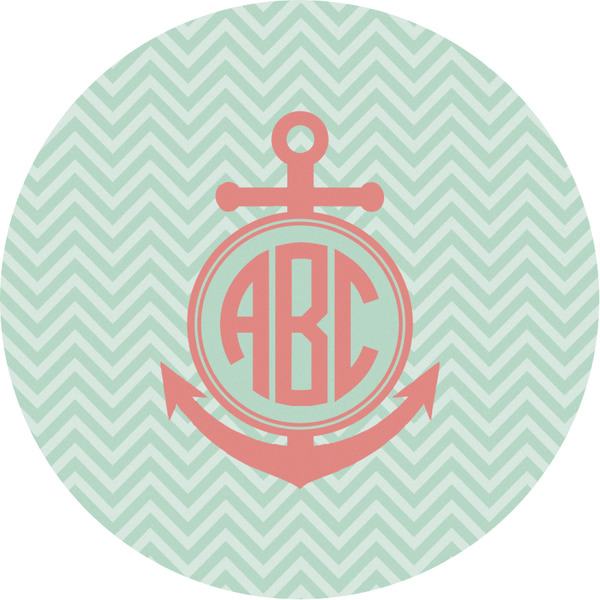 Custom Chevron & Anchor Multipurpose Round Labels - 3" (Personalized)