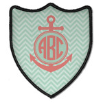 Chevron & Anchor Iron On Shield Patch B w/ Monogram