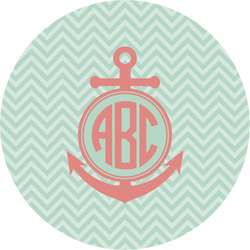 Chevron & Anchor Multipurpose Round Labels - 4" (Personalized)