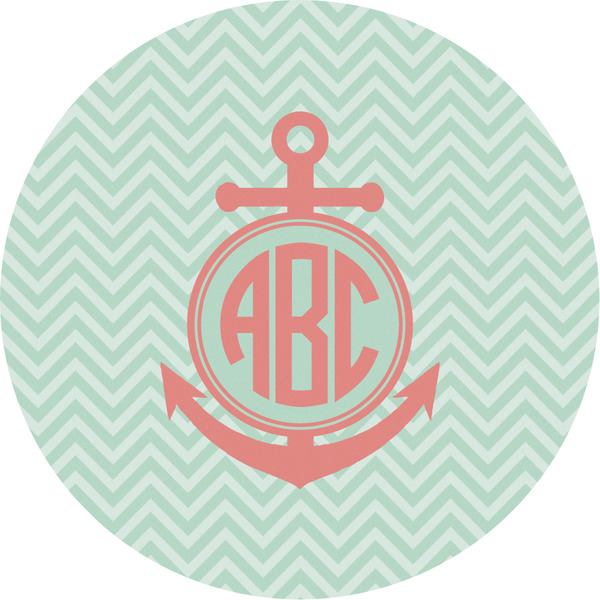 Custom Chevron & Anchor Multipurpose Round Labels - 4" (Personalized)