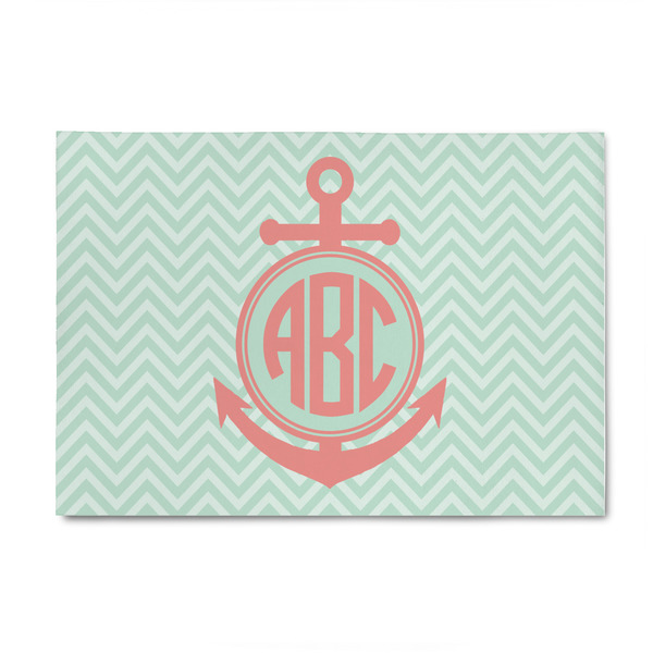 Custom Chevron & Anchor 4' x 6' Patio Rug (Personalized)